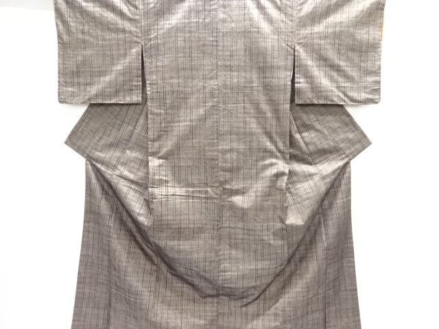 縞模様織り出し手織り紬着物